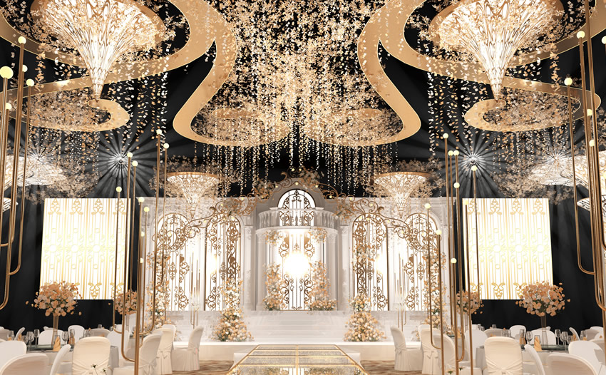 察布查尔花木兰喜事汇金色大厅效果展示